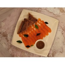 Гравлакс из лосося с гренками 90/40/50
